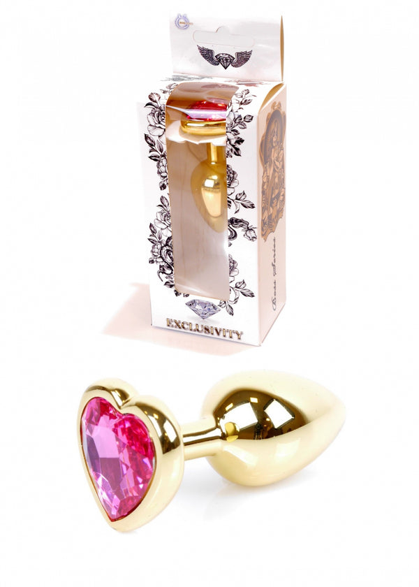 Plug Jewelery Gold Heart PLUG Pink
