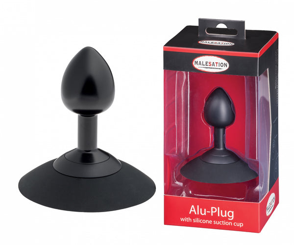 MALESATION Alu Plug with suction cup small, black