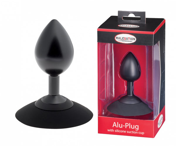 MALESATION Alu Plug with suction cup medium, black