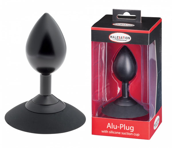 MALESATION Alu Plug with suction cup large, black