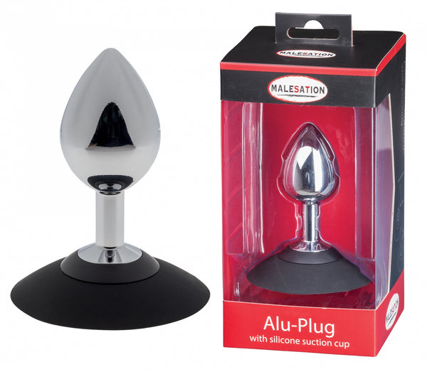 MALESATION Alu Plug with suction cup medium, chrome