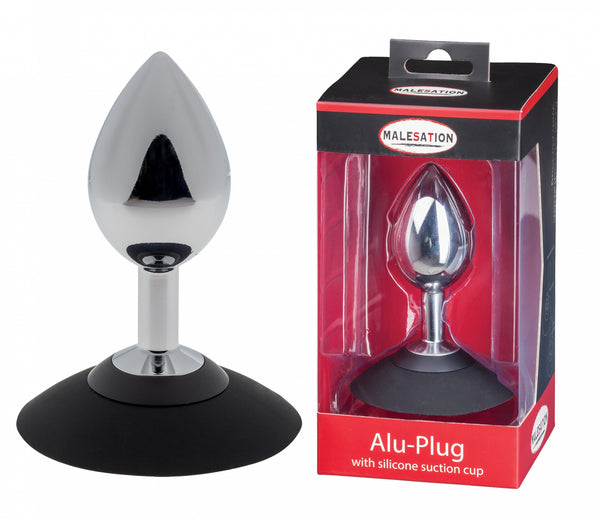MALESATION Alu Plug with suction cup large, chrome