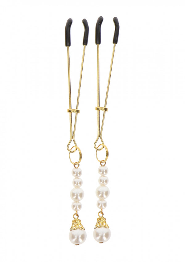 Tweezers With Pearls Gold