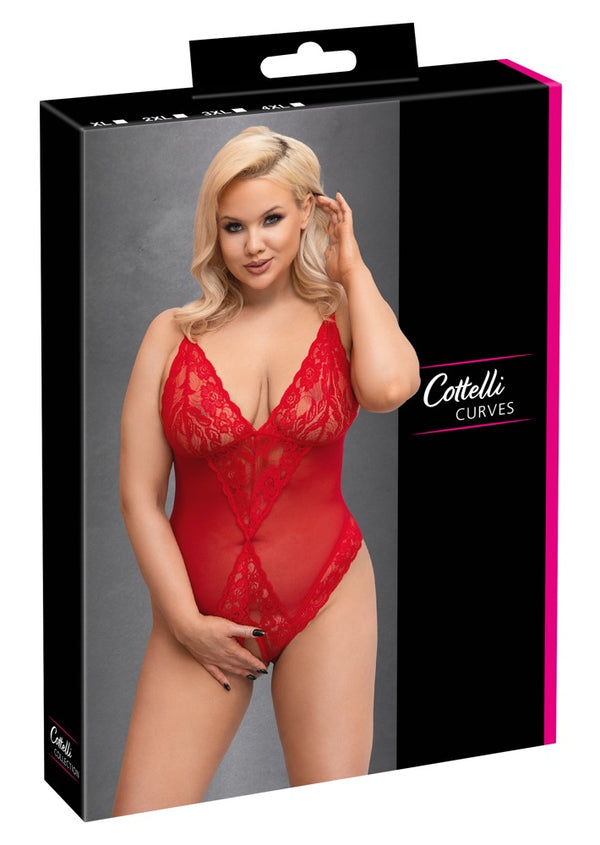 Crotchless Bodysuit red 4XL