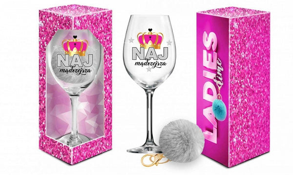 LADIES TIME   kieliszek do wina Signoria 700ml + pompon    Najmądrzejsza