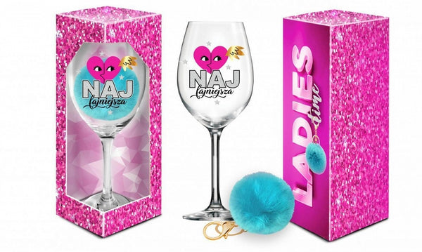 LADIES TIME   kieliszek do wina Signoria 700ml + pompon    Najfajniejsza