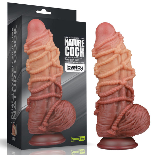 9.5 Dual layered Platinum Silicone Cock with Rope