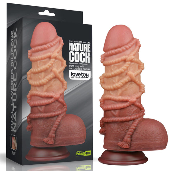 9.5 Dual layered Platinum Silicone Cock with Rope