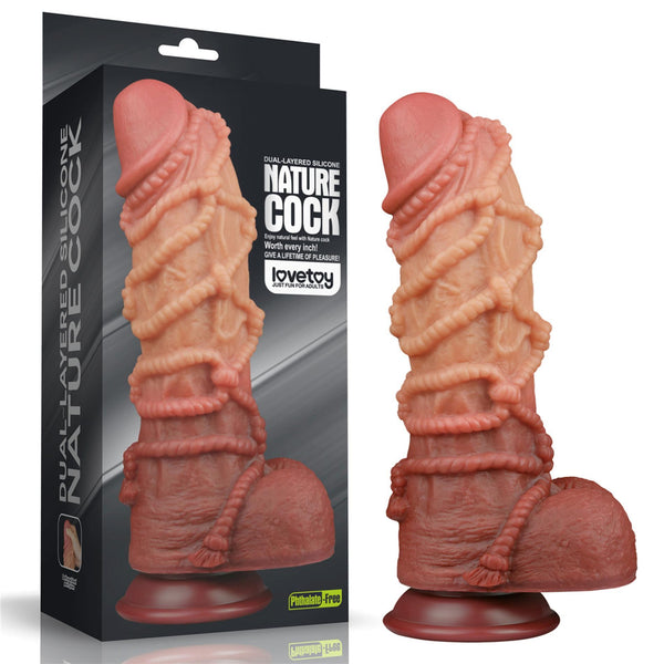 10.5 Dual layered Platinum Silicone Cock with Rope