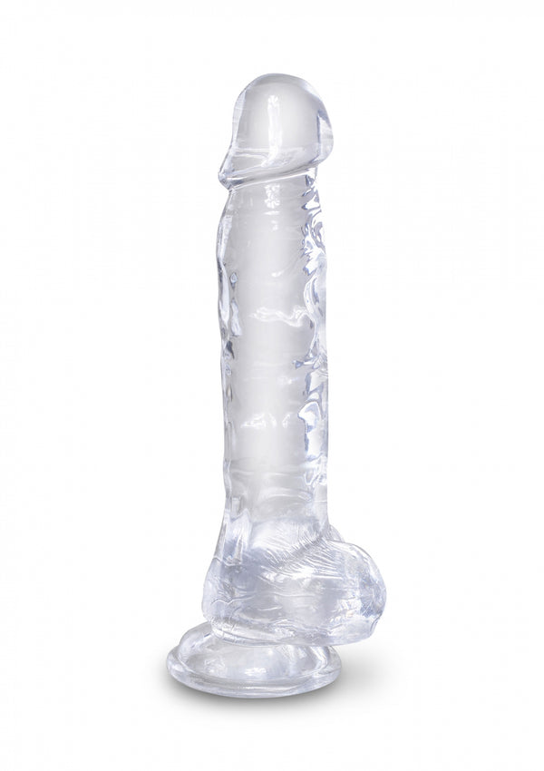 King Cock 8 Inch Cock in Balls Transparent