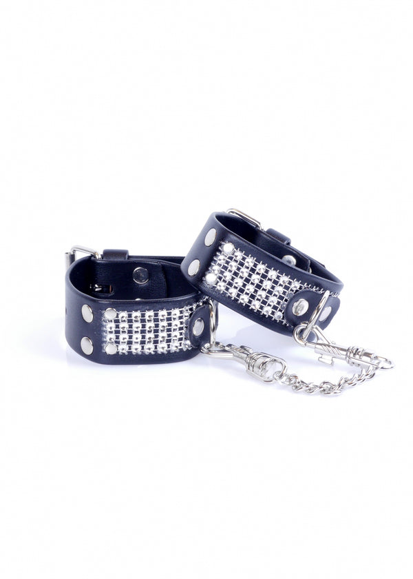Fetish B   Series Handcuffs with cristals 3 cm Silver