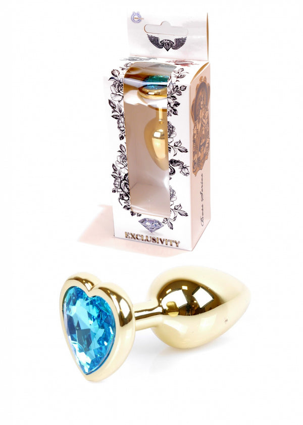 Plug Jewellery Gold  Heart PLUG  Light Blue