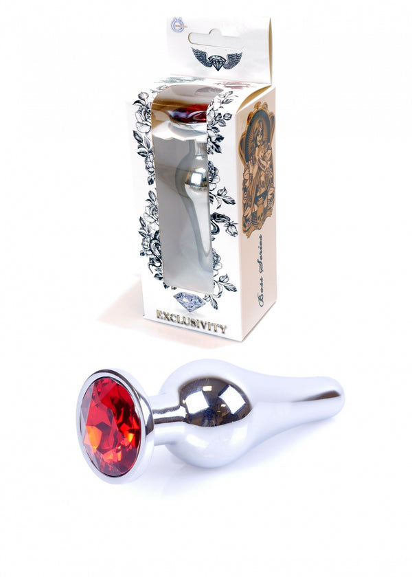 Plug Jewellery Silver BUTT PLUG  Red