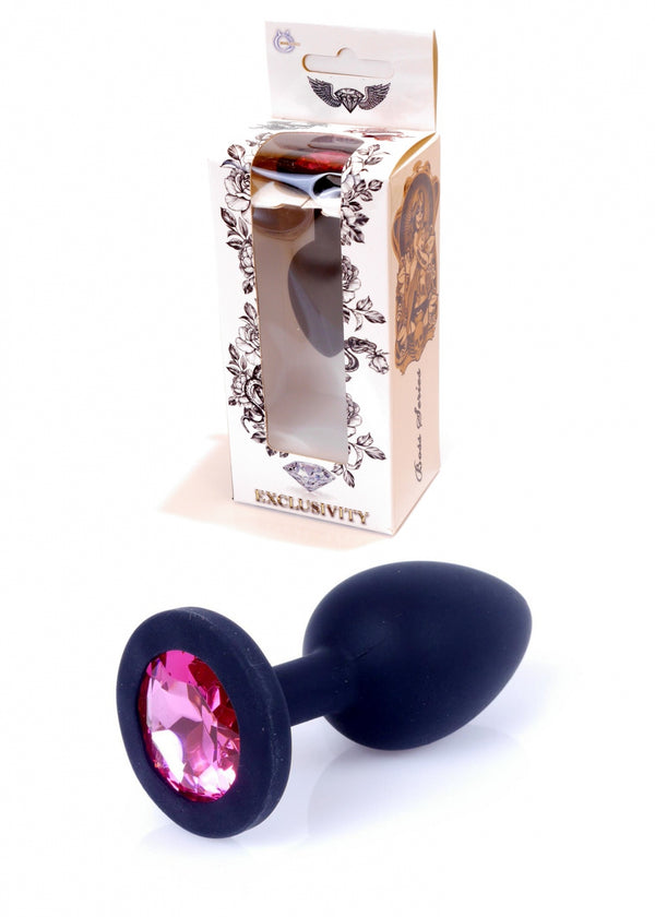 Plug Jewellery Black Silicon PLUG Small  Pink Diamond