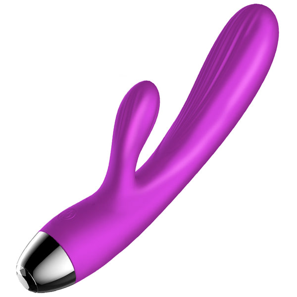 Wibrator Silicone Vibrator and Pulsator Purple USB 7+7 Function / Heating