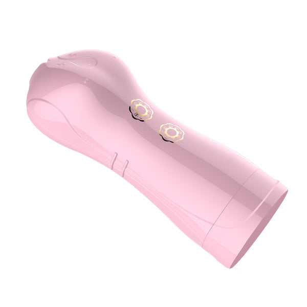 Masturbator Vibrating and Flashing Masturbation Cup USB 7+7 Function / Talk Mode (Pink)