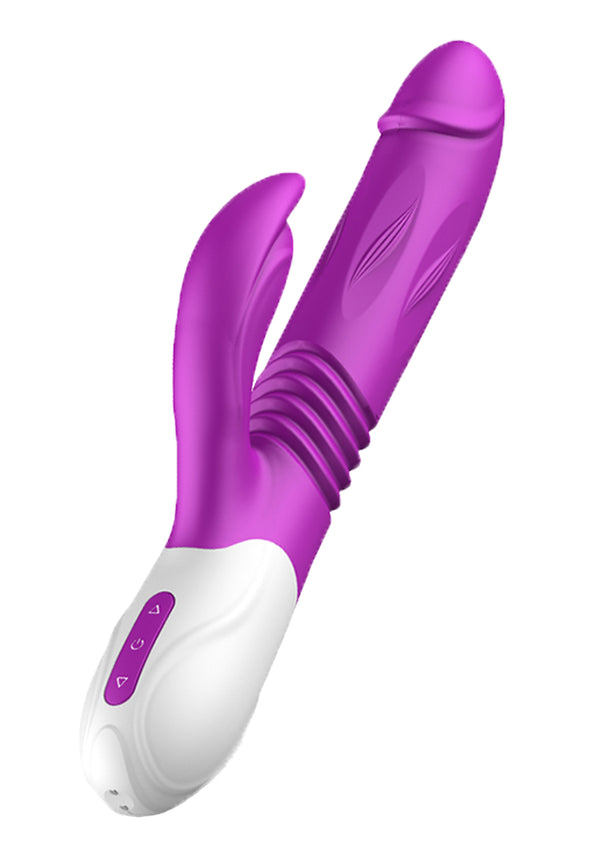 Wibrator Silicone Vibrator USB 10 Function + Expander and Thrusting Function