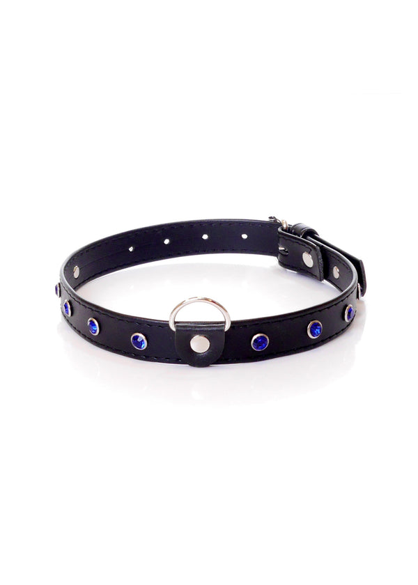 Fetish B   Series Collar   2 cm navy blue crystal
