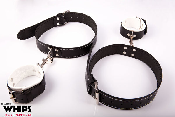 Kajdanki   Kajdanki męskie na uda, białe