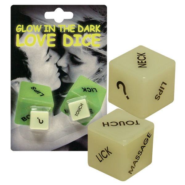 Dice Glow in the dark Engl.