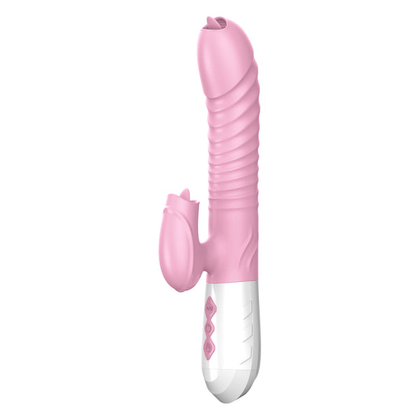 Silicone Vibrator USB 7 Function and Thrusting Function / Heating, pink