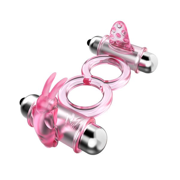 BAILE   BUNNY SNUGGLES COCK CLIT RING, 10 vibration functions