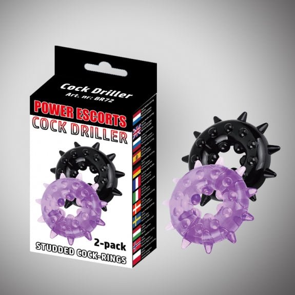 Cockdriller 2 pack black / purple 2 pack cockring 5 cm x 1.6 cm