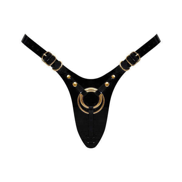 LEATHERETTE HARNESS FABULOUS - ONE SIZE - BLACK GLOSSY
