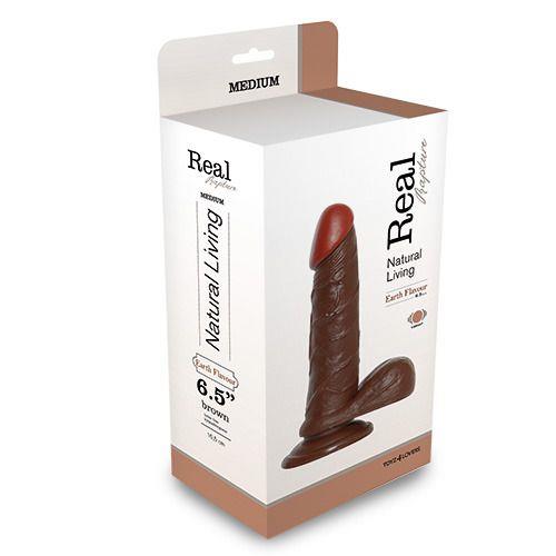 Vibrator-REALISTIC VIBRATOR REAL RAPTURE BROWN 6.5"""""""""""""""""
