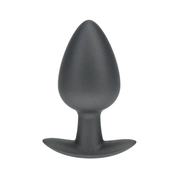Smooth Silicone Anal Plug - Large - 3.5" / 8,9 cm - Gunmetal
