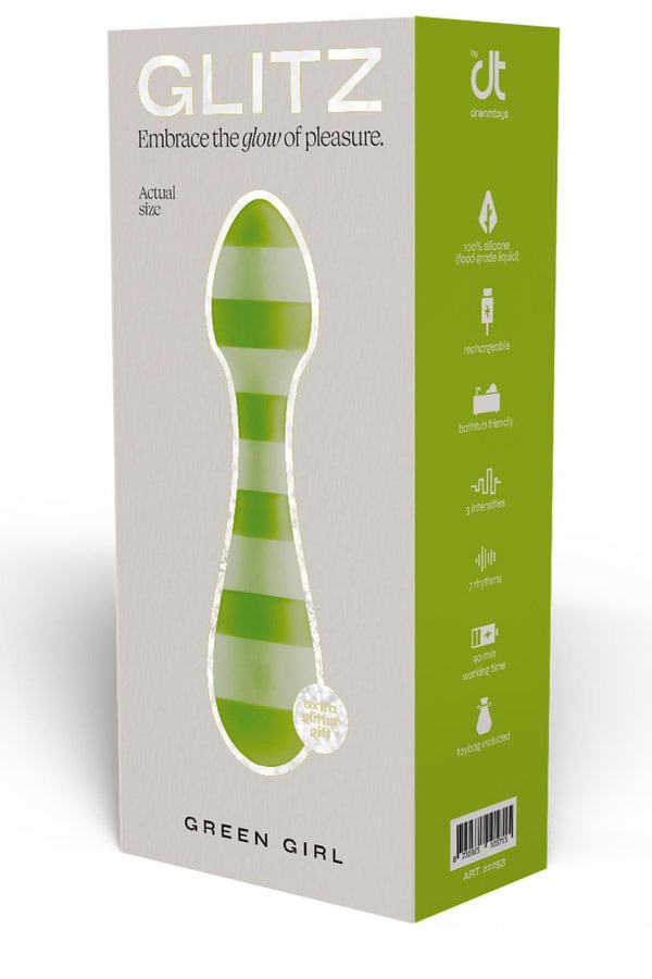 GLITZ GREEN GIRL TRAVEL WAND MASSAGER