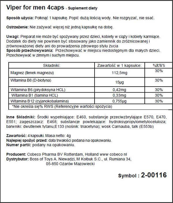 Supl.diety Viper (4 CAPS)