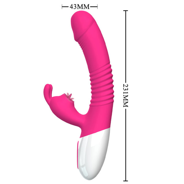 Wibrator  Silicone Vibrator USB 7 Powerful Licking and Thrusting Modes