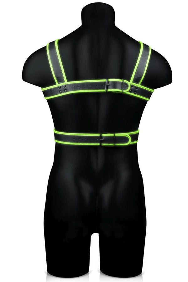 Body Harness   Glow in the Dark   Neon Green/Black   S/M
