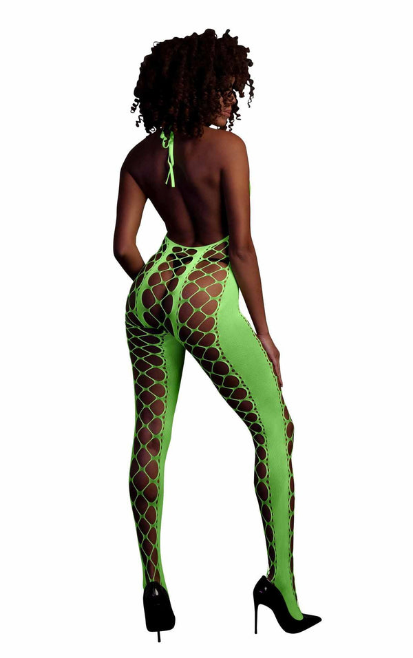 Bodystocking with Halterneck   Green   XS/XL