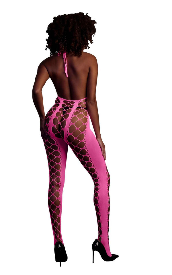 Bodystocking with Halterneck   Pink   XS/XL