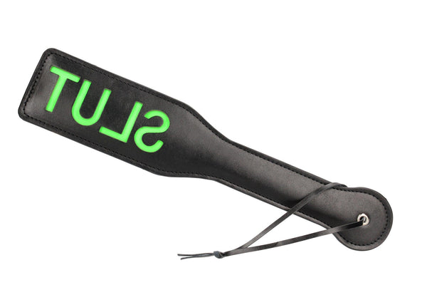 Slut Paddle Glow in the Dark Black/Neon Green