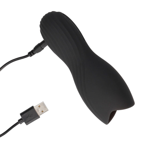Vibrating Masturbator Sleeve   Licorice Black
