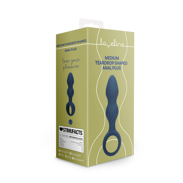 Teardrop Shaped Anal Plug   Medium   Baltic Blue