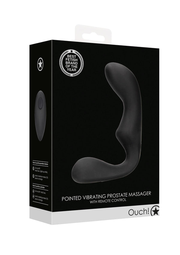Pointed Vibrating Prostate Massager with Remote Control   Black