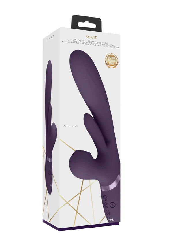 Kura Thrusting G Spot Vibrator with Flapping Tongue and Pulse Wave Stimulator