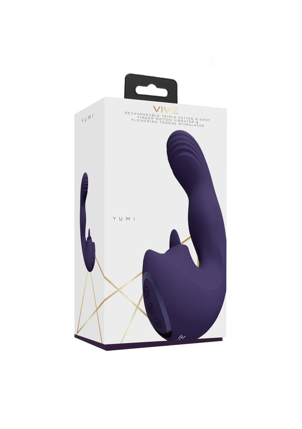 VIVE Yumi Rechargeable Triple Motor G Spot Finger Motion Vibrator and Flickering Tongue Stimul