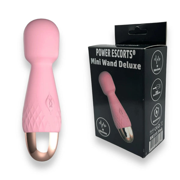 Power Escorts Mini Wand De Luxe Pink 11.6 Cm / 4.5 Inch Silicone Wand Massager