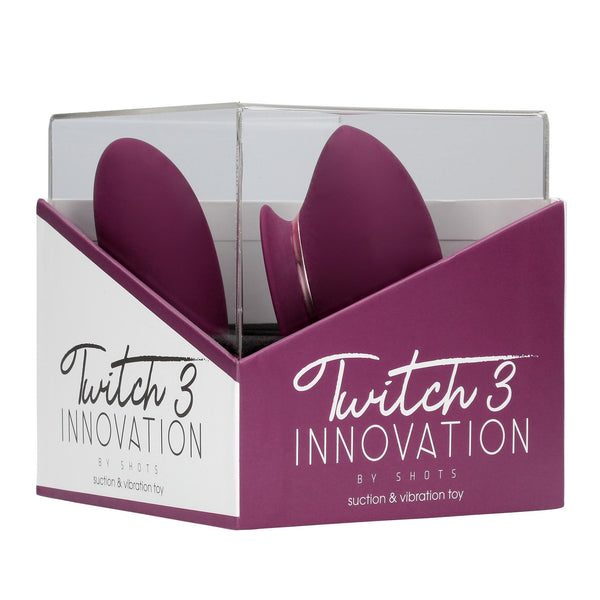 Twitch 3 Rechargeable Vibrator &amp; Suction Silicone 10 Speed ​​Burgundy