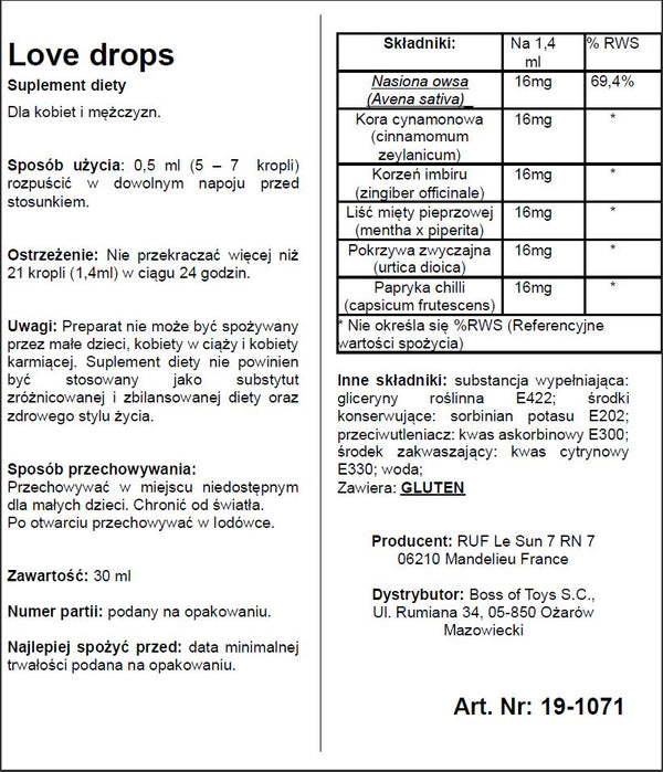 Supl.diety LOVE DROPS 20 ML