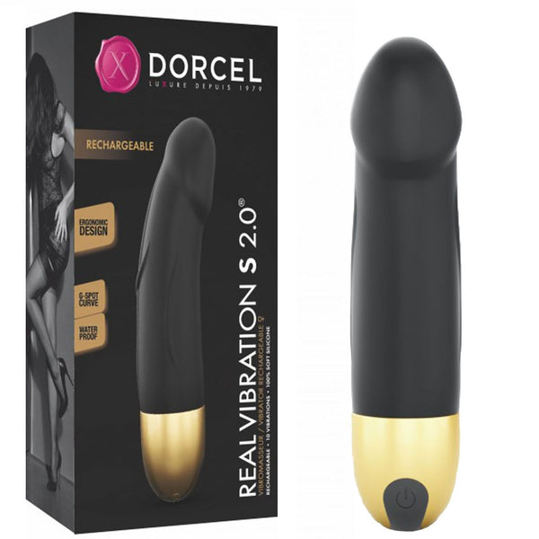 REAL VIBRATION S BLACK &amp; GOLD 2.0 RECHARGEABLE