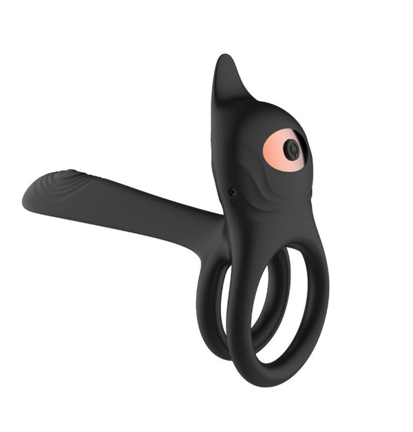 Double vibrating ring USB stimulator 10 Functions / Remote Control