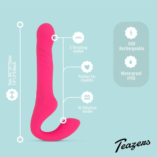 Teazers Strapless Strap On Vibrator   Pink