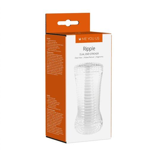 Masturbator  Me You Us Ripple Dual End Stroker Male Masturbator Transparent