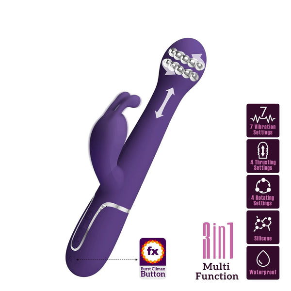 PRETTY LOVE Dejon dark Purple, 7 vibration functions 4 thrusting settings 4 rotation functions
